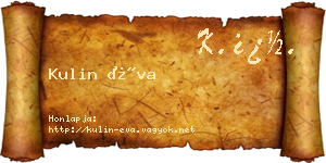 Kulin Éva névjegykártya